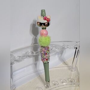 Green and Pink Beaded Pen